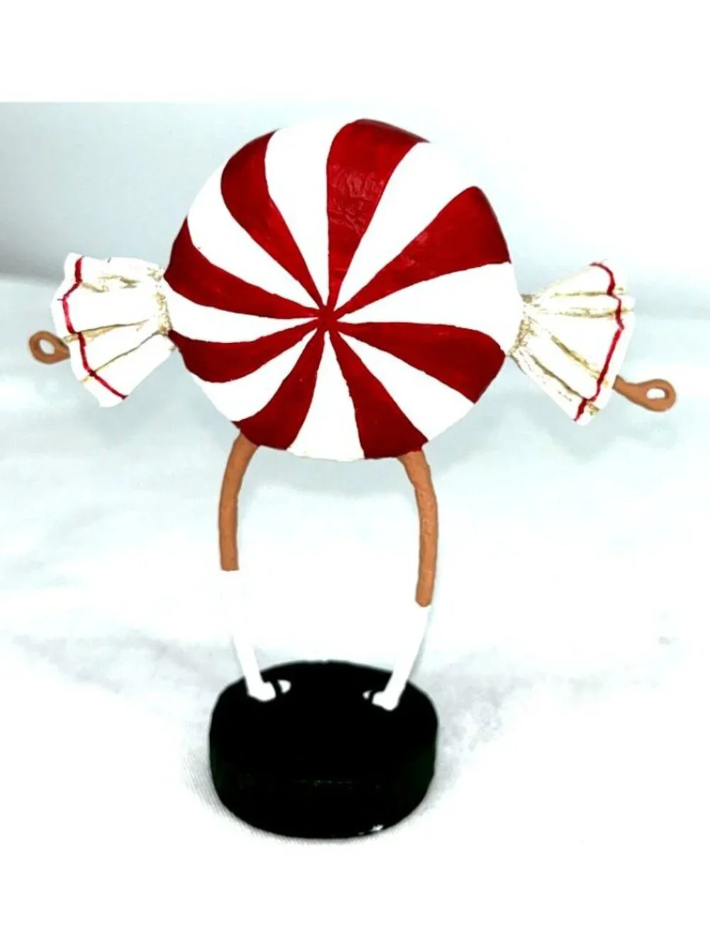 Lori Mitchell Patsy Mint Figurine Peppermint Candy Peppie Christmas Round 5.5